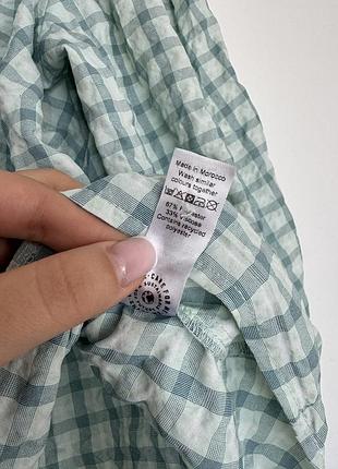 Блуза в клітинку з жатої тканини6 фото