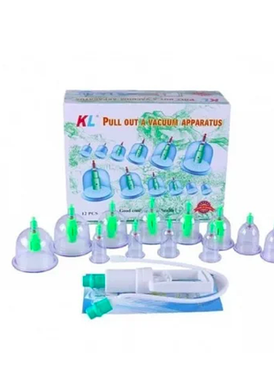 Набір масажних вакуумних банок pull out a vacuum apparatus 12 шт