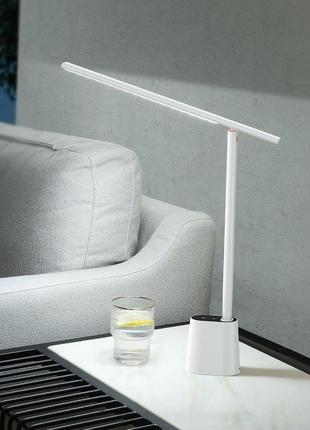 Настільна лампа з акумулятором baseus rechargeable folding reading desk lamp white (smart light)