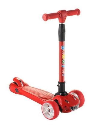 Детский самокат maxi scooter sl17 складной руль красный