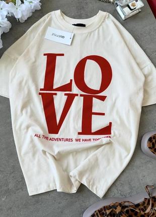 Женская хлопковая футболка с надписью love туречка