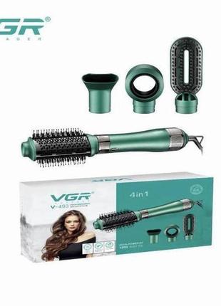 Фен-щетка для волос vgr v-493 зелёный