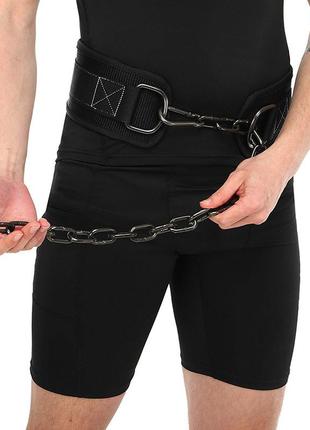 Пояс для отягощений dip belt soft strap n-03  черный (34636012)