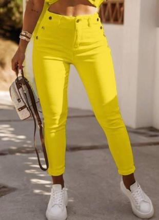 Женские летние стрейчевые штаны-джогеры из джинса бенгалина размеры 42-60