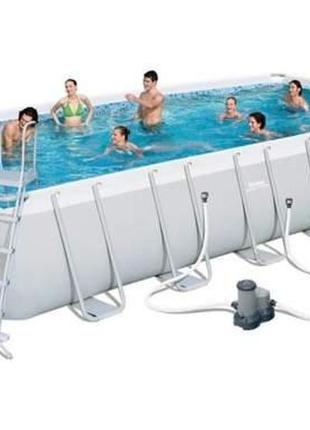 Каркасний басейн типу bestway 56474 ultra frame rectangular pool || kilometr+