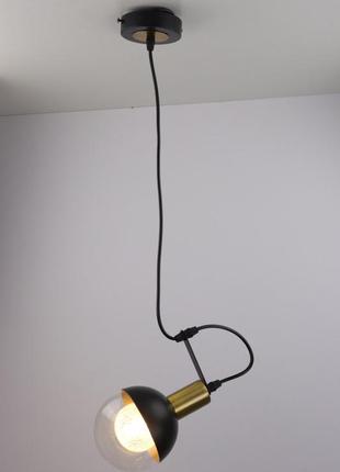 Люстра підвісна loft на 1 лампочку 25718 чорний 30-140х11х15 см.