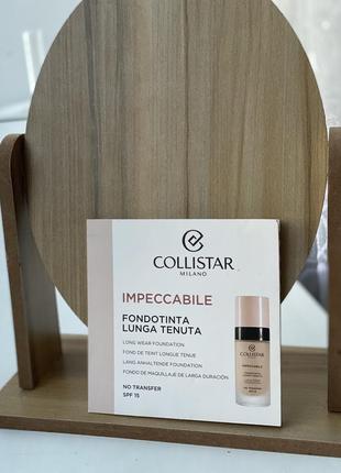 Collistar impeccabile long wear foundation — тональна основа з екстрактом білої троянди, пробний зразок, 1 мл;