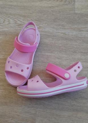 Босоножки сандалии кроксы розовые crocs c11 28 размер