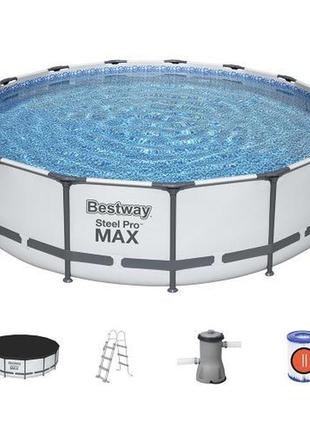 Каркасний басейн круглої форми bestway діаметр 457 см,  висота 107 см || kilometr+