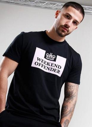 Черная футболка weekend offender original, футболка уикенд офендер, футболка