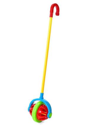 Дитяча іграшка каталка 0518 шар на палиці брязкальце