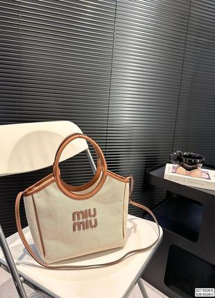 Літня плетена сумка в стилі miu miu два розміри ivy canvas bag