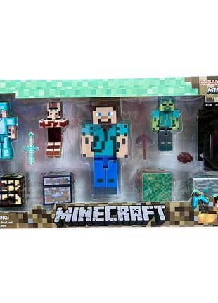 Игровой набор персонажи minecraft 12 шт. в коробке