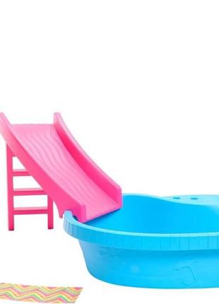 Игровой набор кукла барби у бассейна barbie doll and pool playset hrj74