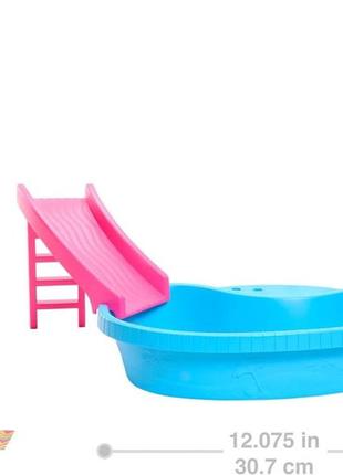 Ігровий набір лялька барбі біля басейну barbie doll and pool playset hrj74