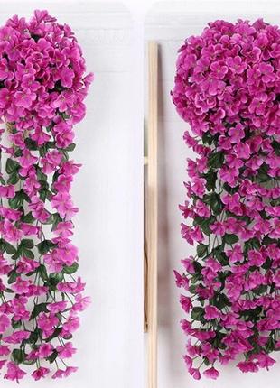 Штучні квіти для декору петунії виготовлені з бавовни стійкі до зносу та перепадів температур фуксія