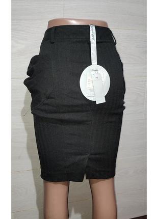 Италия фирменная черная юбка юбка с высокой посадкой классическая стильная офисная деловая повседневная