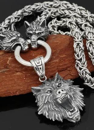 Мужское ожерелье волки одина гери и фреки