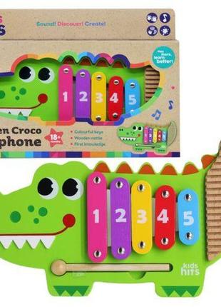 Деревянный ксилофон "крокодил" (35 см)