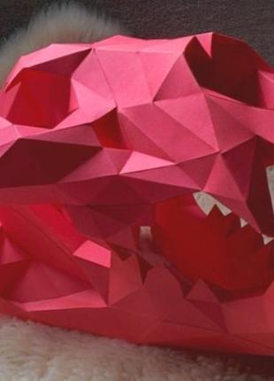 Paperkhan набор для творчества лев череп пазл оригами papercraft 3d фигура развивающий набор антистресс