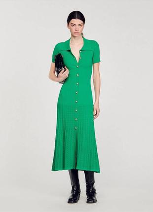 Зеленое платье sandro длинное черное