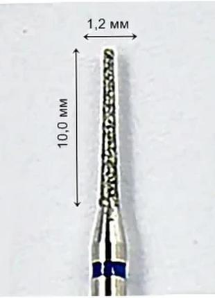 Бор алмазный игла 1,2/10,0 мм dfa  средний алмаз (синее кольцо) mm12