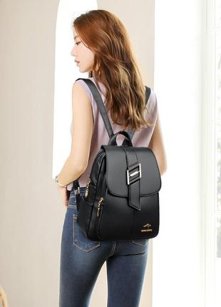 Топ! гарний жіночий міський рюкзак чорного кольору6 фото