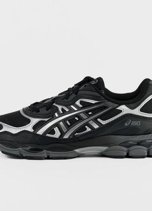 Кроссовки asics gel nyc black leather, мужские кроссовки, асикс