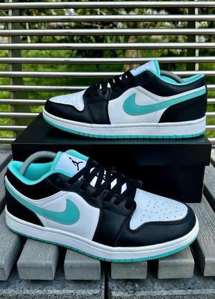 Кроссовки nike air jordan 1 (black / mint)1 фото