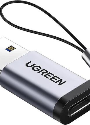 Адаптер ugreen usb 3.0 to usb-c, 5 гбит/с, быстрая зарядка qc 3.0 18 вт, 5в/3а, без передачи видео, для ноутбука и смартфона