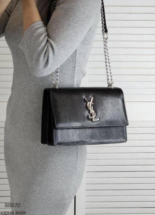 Женская качественная сумка, стильный клатч из эко кожи черный