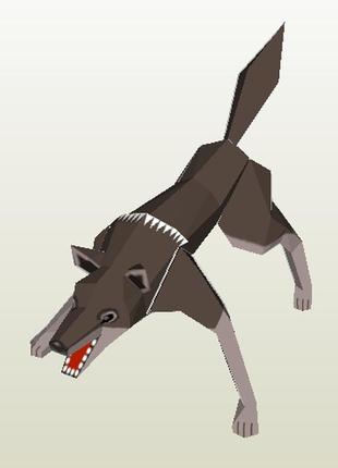 Paperkhan набор для творчества волк собака пес оригами papercraft 3d фигура развивающий набор антистресс