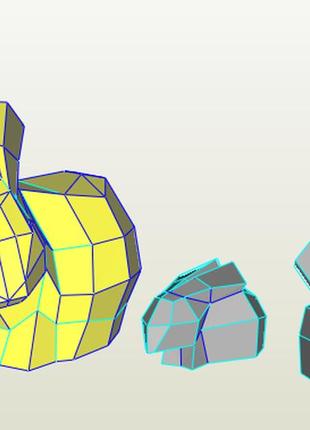 Paperkhan сборная модель фигура пазл заяц зайчиха кролик оригами papercraft 3d фигура развивающий набор