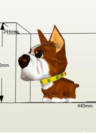Paperkhan набір для творчості 3d фігура собака пес паперкрафт papercraft подарунковий набір сувернір іграшка