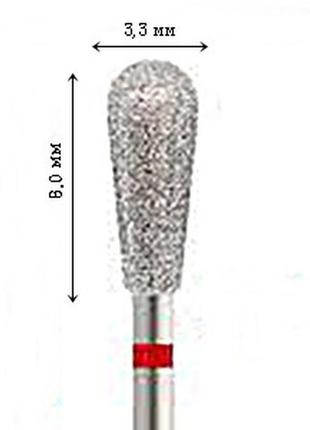 Бор алмазный hp для прямого наконечника груша 3,3/8,0 мм dfa мелкий алмаз (fp33) 806.104.239.514.033