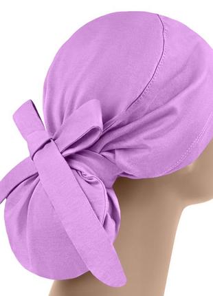 Медицинская шапочка шапка женская тканевая хлопковая многоразовая цвет лавандовый