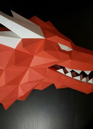 Paperkhan конструктор из картона дракон papercraft фигура развивающий набор подарок сувенир игрушка антистресс