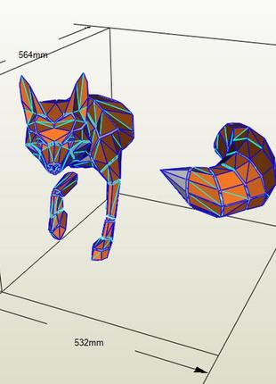 Paperkhan набор для творчества лис лиса лисица троф оригами papercraft 3d фигура развивающий набор антистрес