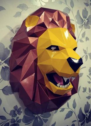 Paperkhan збірна модель фігура пазл лев кіт кішка паперкрафт papercraft подарунок сувернір іграшка конструктор