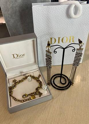 Діор набір сережки та браслет/ dior