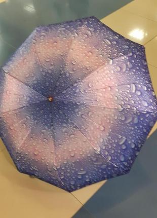 Зонт 10.2326.13.1 полуавтомат, с цветным атласным сиренево-розово-сиреневым куполом.