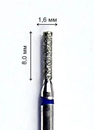 Бор алмазний циліндр 1.6/8.0 мм dfa  середній алмаз (синє кільце) ma16