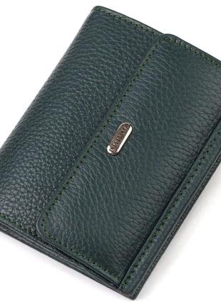 Місткий гаманець для жінок середнього розміру з натуральної шкіри canpellini 21812 зелений