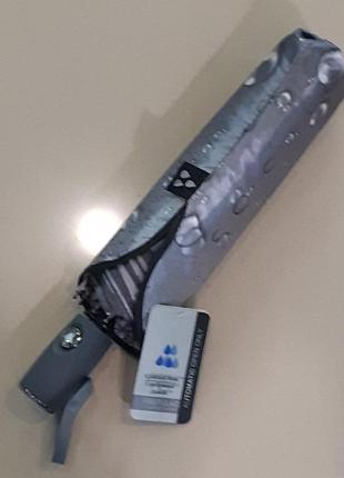 Зонт 10.2326.13.6 полуавтомат, с серым атласным сине-бирюзовым куполом.