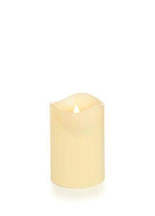 Світлодіодна свічка 1шт  з натурального воску 7 см*9 см кольору слонової кістки гладка з таймером 6/18 годин