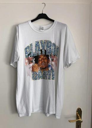 Футболка белая playboi carti diamond vintage look tee xs