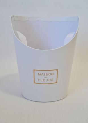 Белая коробка-кашпо maison&fleurs для букетов из мыльных цветов