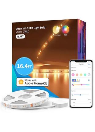 Розумна світлова led стрічка wi-fi meross msl320cphk(eu)-5m-light