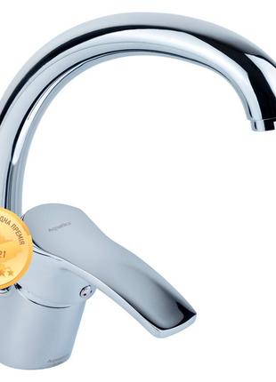Смеситель ml ø40 для кухни гусак ухо на гайке aquatica ml-4b141c (9746110)