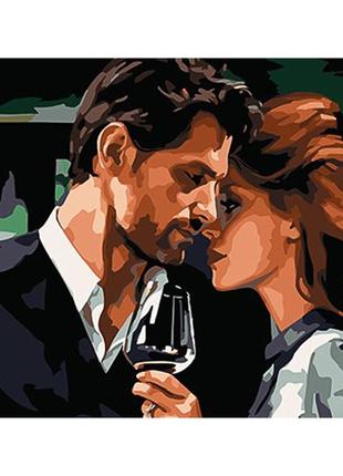 Картина по номерам strateg премиум влюбленная пара с лаком и размером 30х40 см (ss1149)